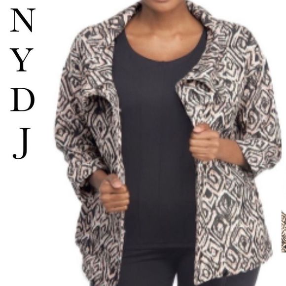 New NYDJ Diamond Wood Grain Athletic / Dress Water Resistant Wind Breaker Jacket - Picture 3 of 16